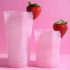 Craft Advisory Glassware|Short Hand Blown Tumbler in Pink, Set of 6