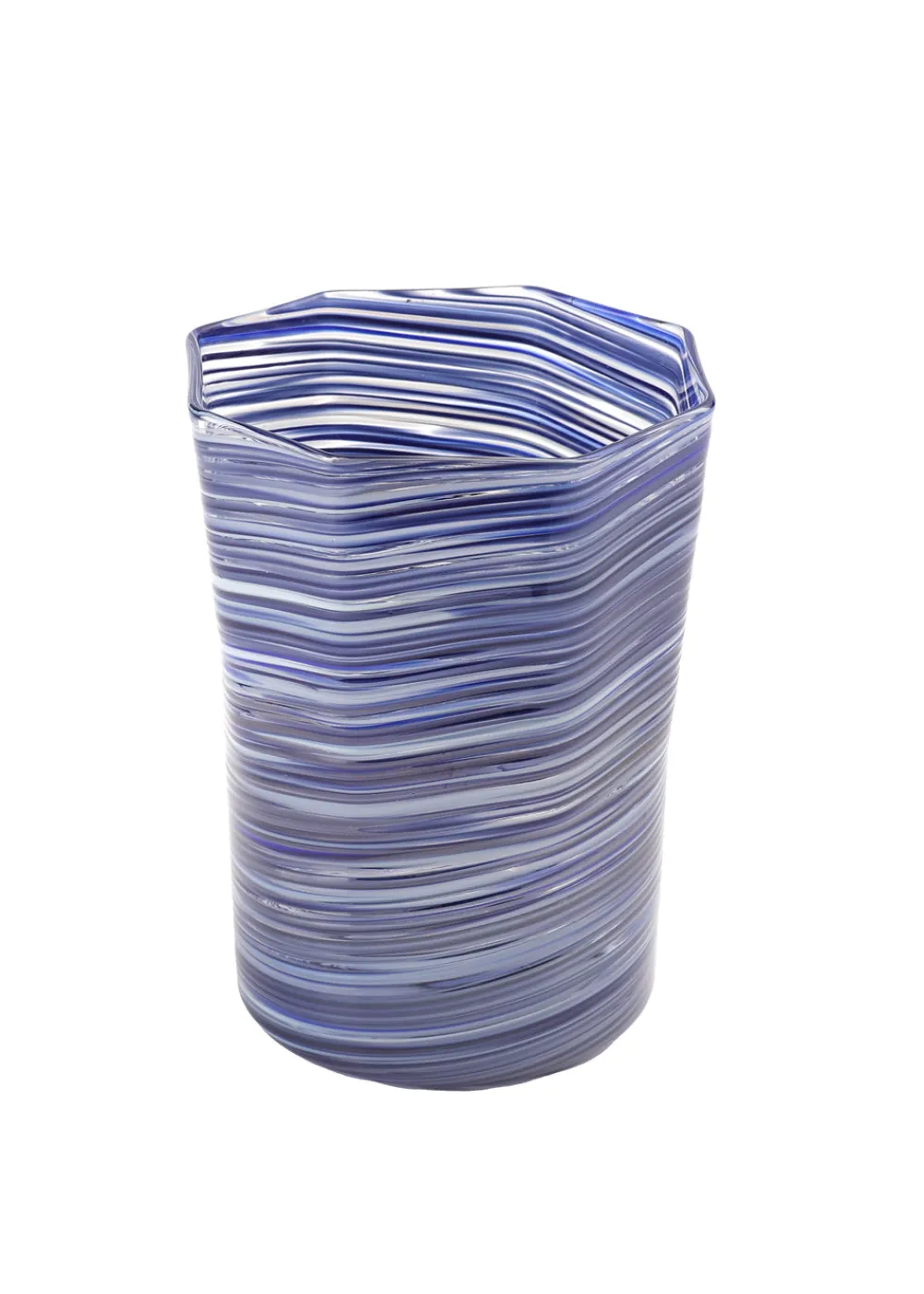 Craft Advisory Glassware|Short Hand Blown Tumbler in Indigo Mix, Set of 6