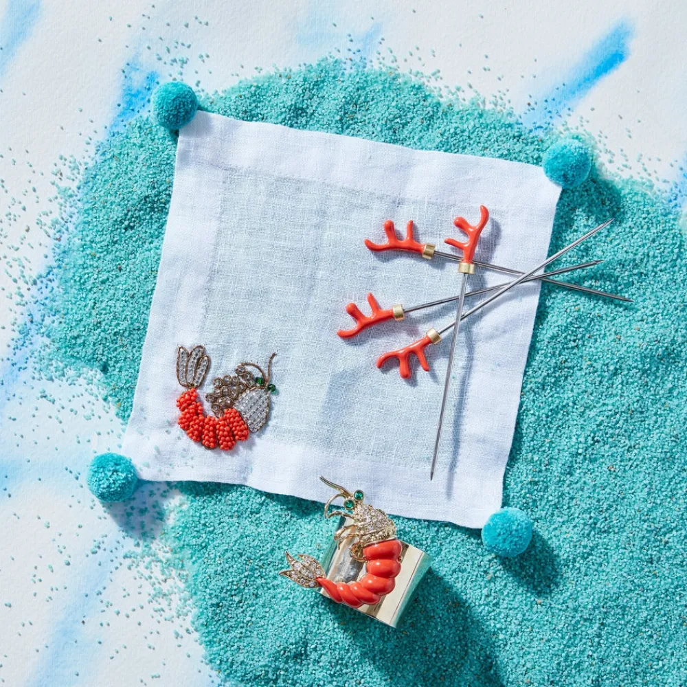 Joanna Buchanan Place Settings & Linens|Shrimp Napkin Rings, Set of Two