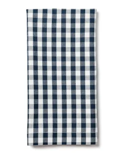 Petite Plume Place Settings & Linens|Signature Twill Napkins in Navy Gingham, Set of 4