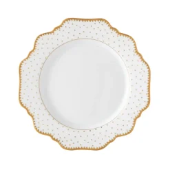 Anna Weatherley Dinnerware|Simply Anna Antique Polka Salad in White/Gold