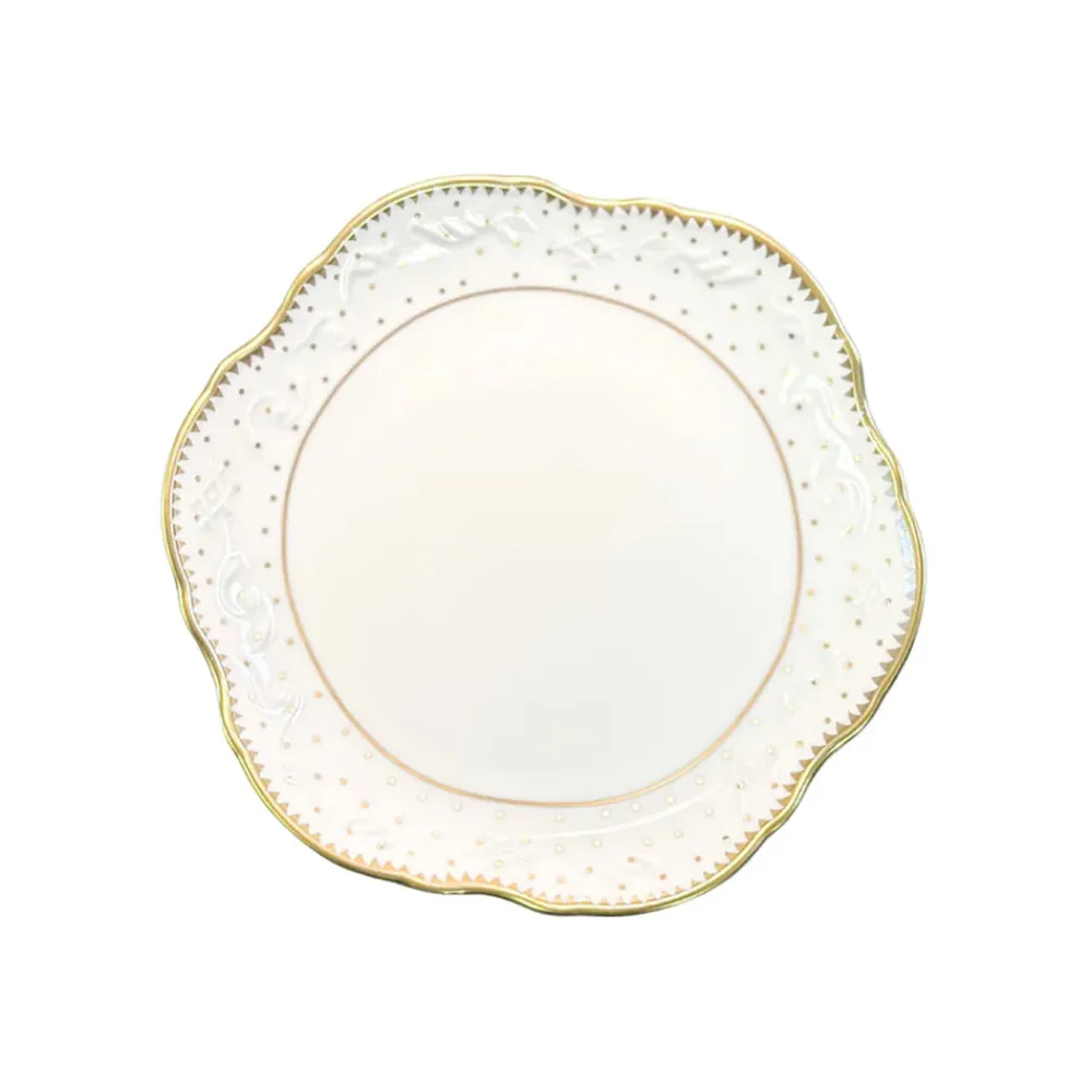 Anna Weatherley Dinnerware|Simply Anna Polka B&B in White/Gold