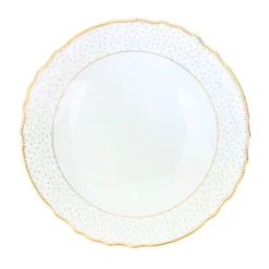 Anna Weatherley Dinnerware|Simply Anna Polka Open Vegetable Bowl in White/Gold