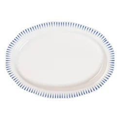 Juliska Dinnerware|Sitio Stripe 17" Serving Platter in Delft Blue