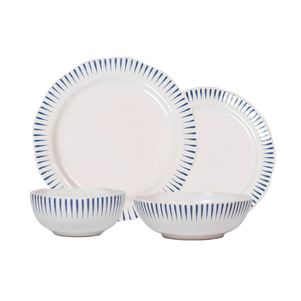 Juliska Dinnerware|Sitio Stripe 4-Piece Place Setting in Delft Blue