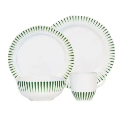 Juliska Dinnerware|Sitio Stripe 4-Piece Place Setting in Basil
