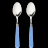 Late Afternoon Flatware|Sky Blue Dessert Spoons, Set of 2