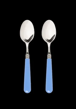 Late Afternoon Flatware|Sky Blue Dessert Spoons, Set of 2