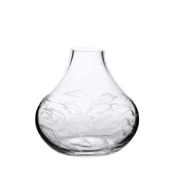 The Vintage List Glassware|Small Crystal Vase with Fern Design
