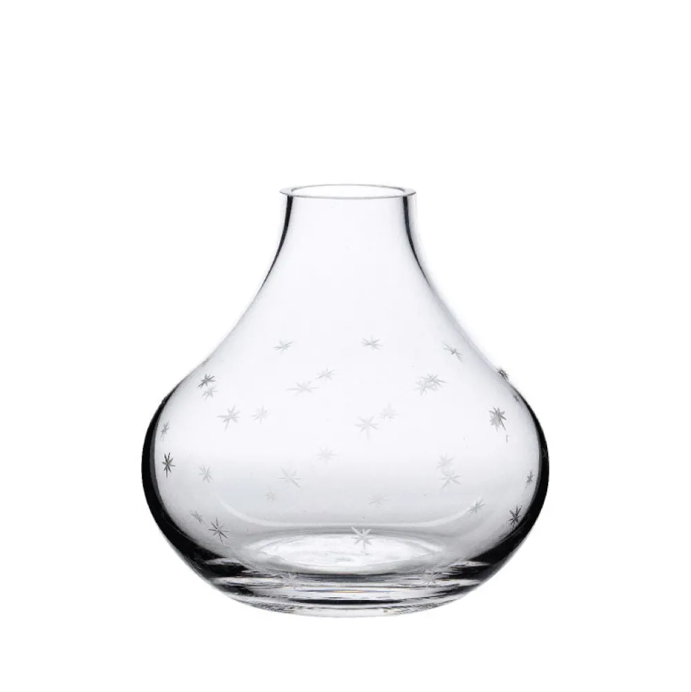 The Vintage List Glassware|Small Crystal Vase with Stars Design
