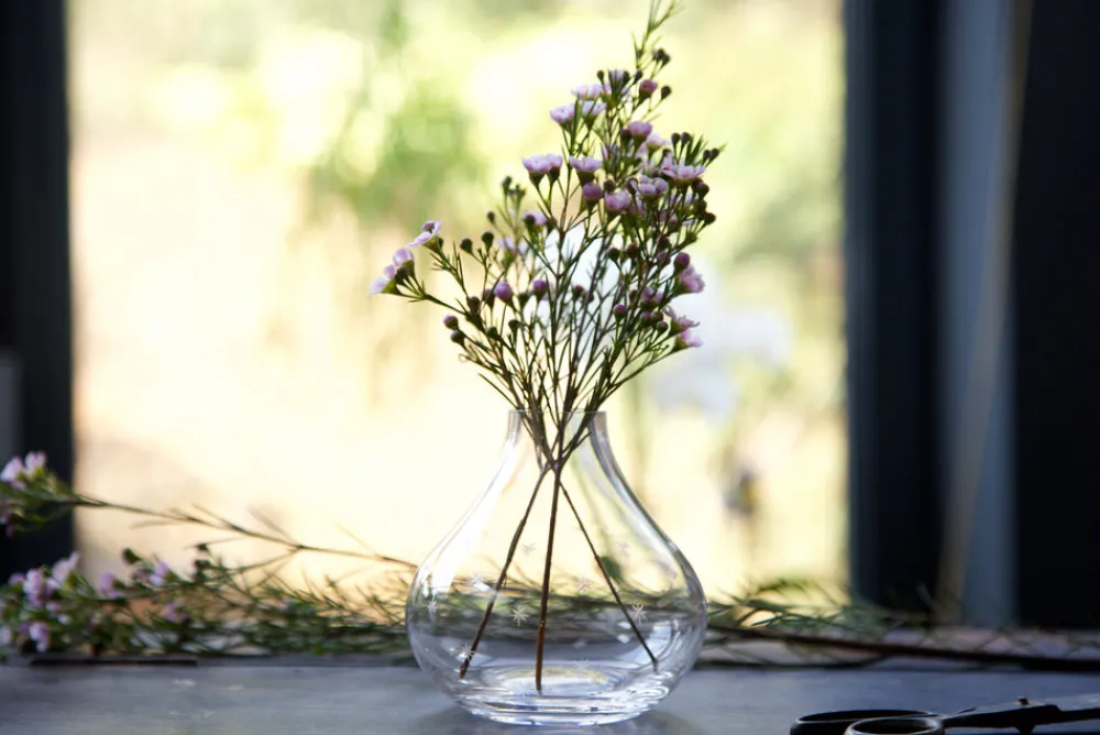The Vintage List Glassware|Small Crystal Vase with Stars Design