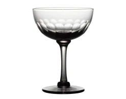 The Vintage List Glassware|Smoky Champagne Saucers With Lens Design, Set of 4