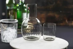 The Vintage List Glassware|Smoky Crystal Carafe Set With Lens Design