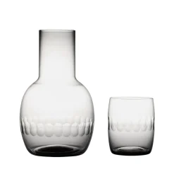 The Vintage List Glassware|Smoky Crystal Carafe Set With Lens Design