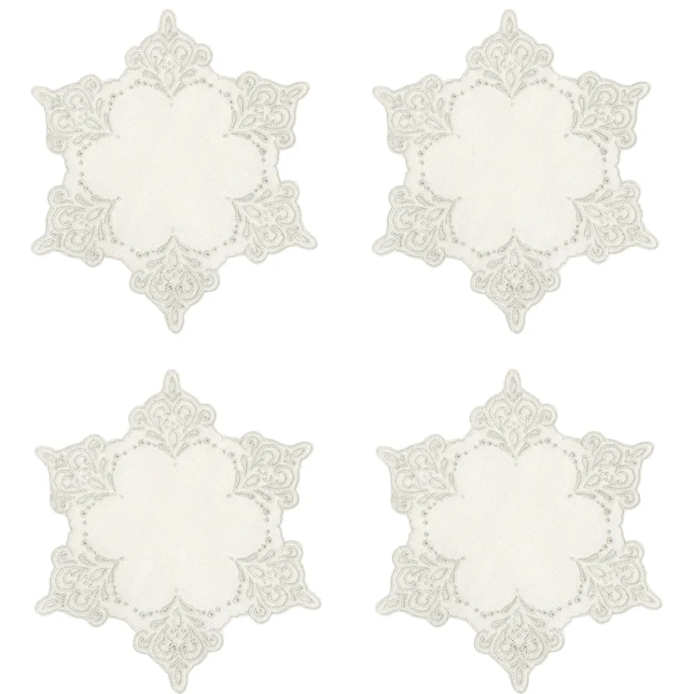 Chefanie Place Settings & Linens|Snowflake Cocktail Napkins, Set of 4