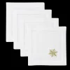 Henry Handwork Place Settings & Linens|Snowflake Gold Cocktail Napkin Set