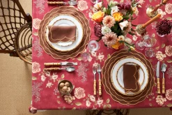 Loulou La Dune Place Settings & Linens|Sofia Linen Tabac Placemat with Marigold Embroidery