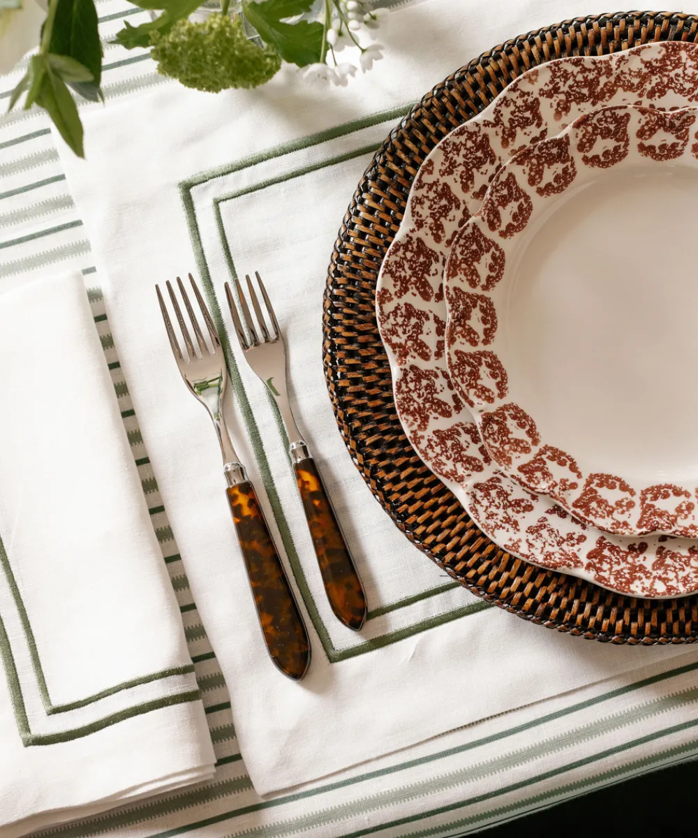 Rebecca Udall Place Settings & Linens|Sophie Classic Two Cord Napkin in Moss Green