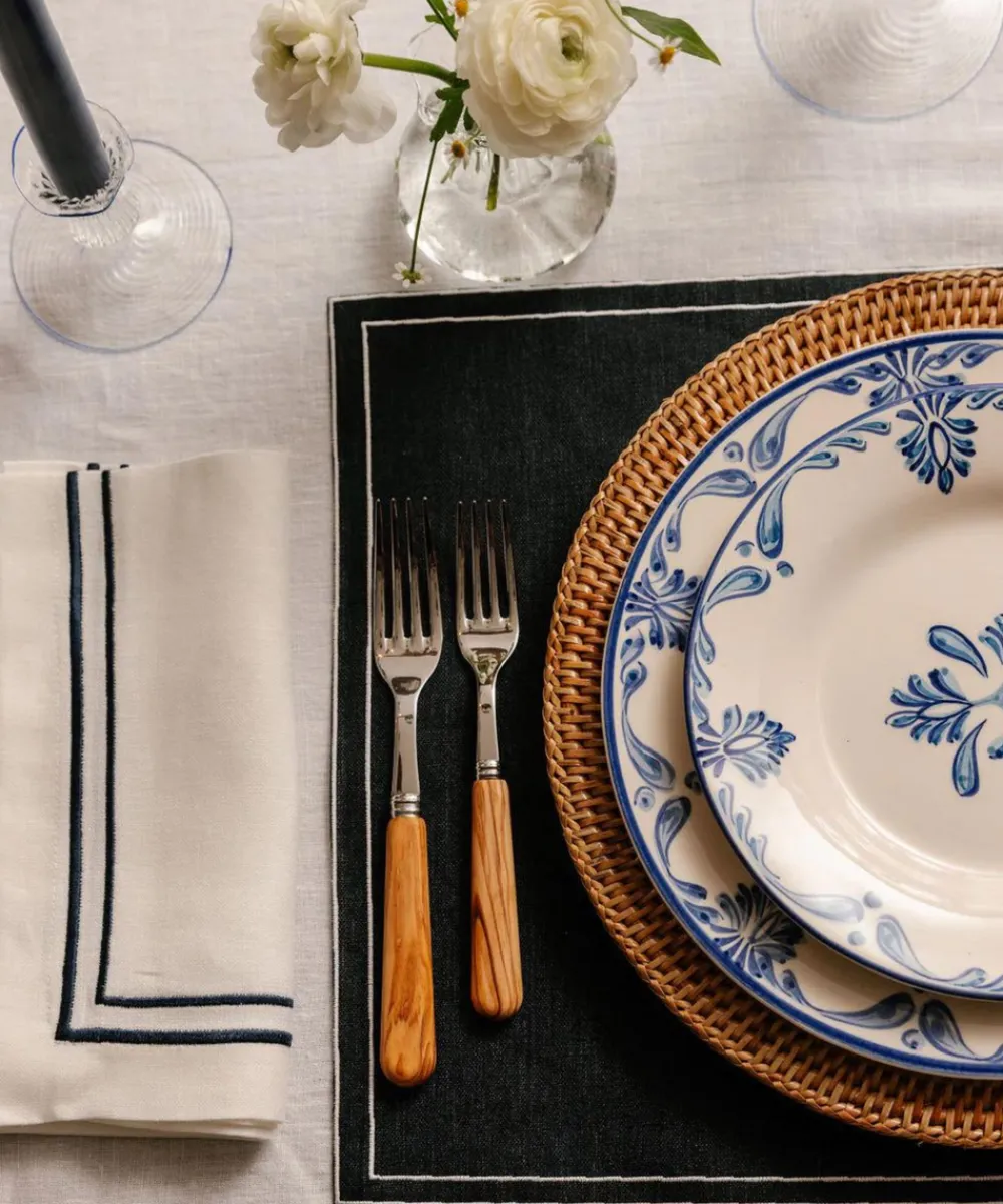 Rebecca Udall Place Settings & Linens|Sophie Classic Two Cord Napkin in Midnight Blue