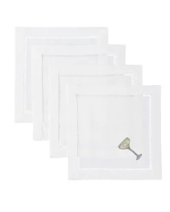 Henry Handwork Place Settings & Linens|Sparkling Coupe Cocktail Napkins, Set of 4