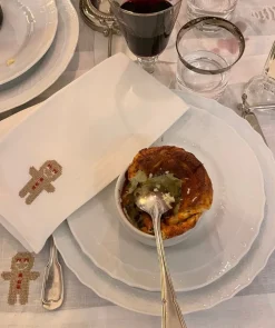 TriChi Design Place Settings & Linens|Sparkling Ginger Bread Napkin and Placemat, Set of 2