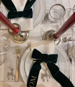 TriChi Design Place Settings & Linens|Sparkling Reindeer Placemat, Set of 4