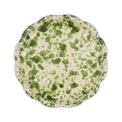 Cabana Dinnerware|Speckled Dessert Plate in Green and White