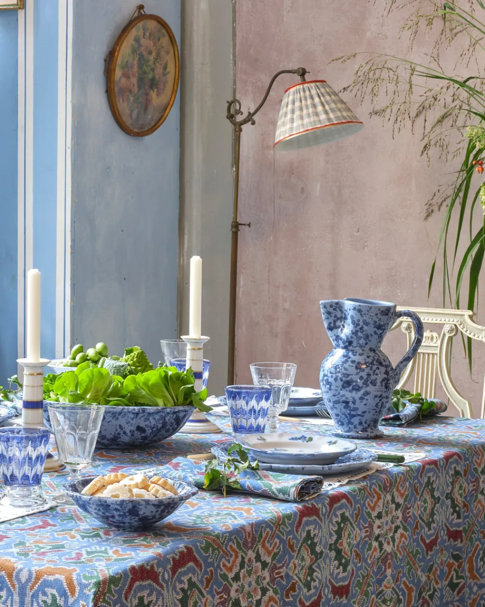 Cabana Décor|Dinnerware|Speckled Pitcher in Blue