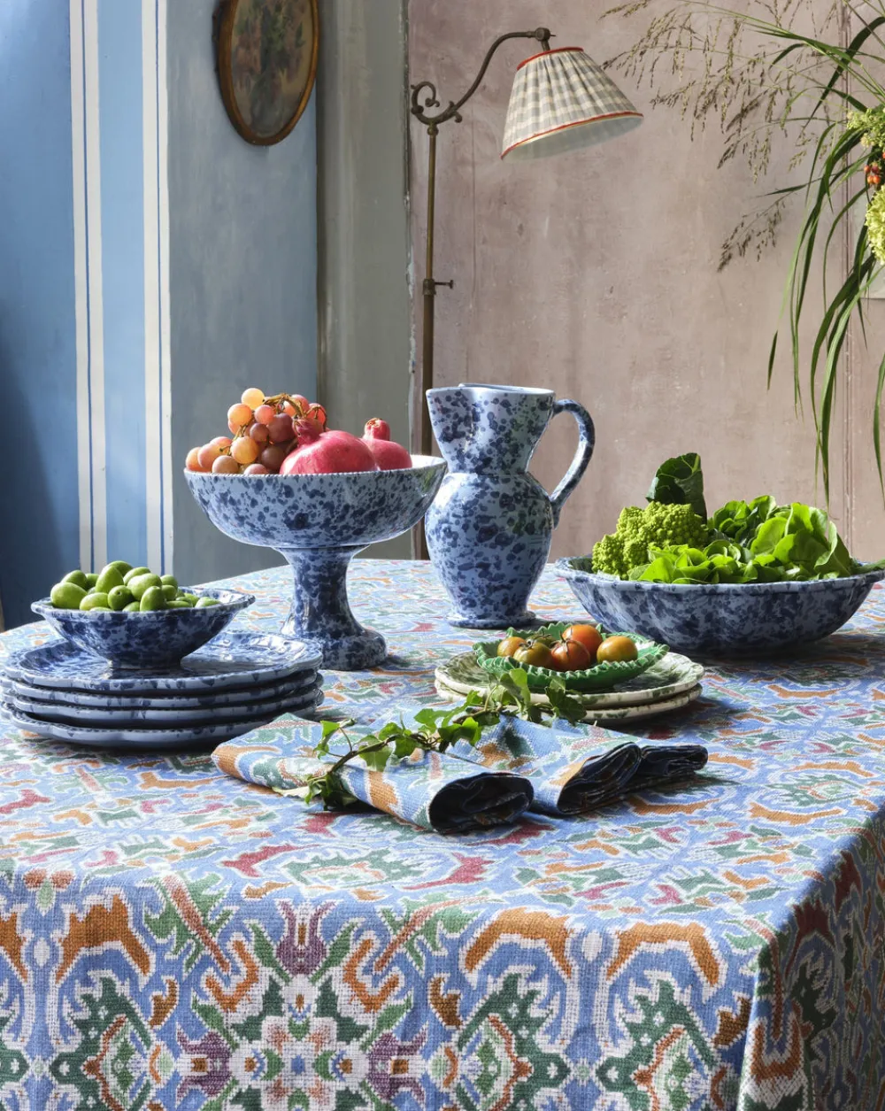 Cabana Décor|Dinnerware|Speckled Pitcher in Blue