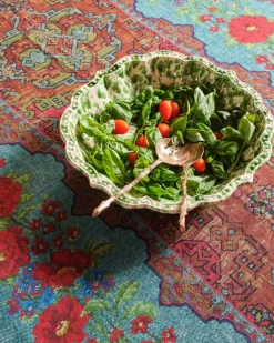 Cabana Dinnerware|Speckled Serving Bowl, Green and White