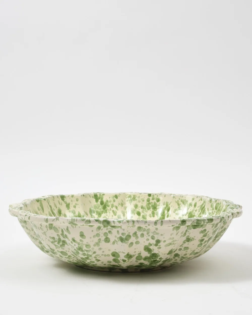 Cabana Dinnerware|Speckled Serving Bowl, Green and White
