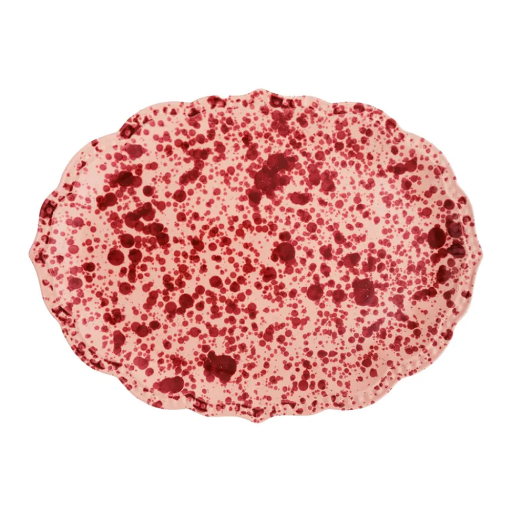Cabana Dinnerware|Speckled Serving Plate in Pink