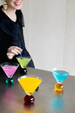 Byon Glassware|Spice Glasses, Ball-Stem Martini Glass, Set of Two