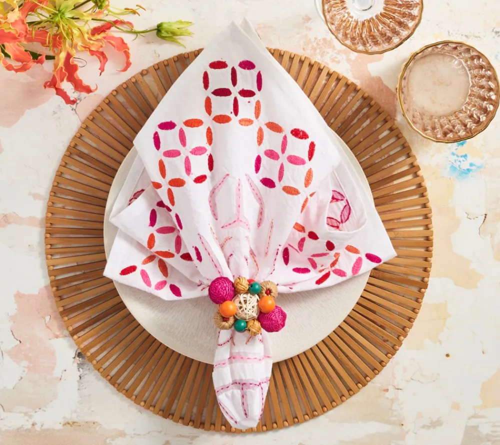 Kim Seybert Place Settings & Linens|Spoke Placemat in Brown, Set of 4