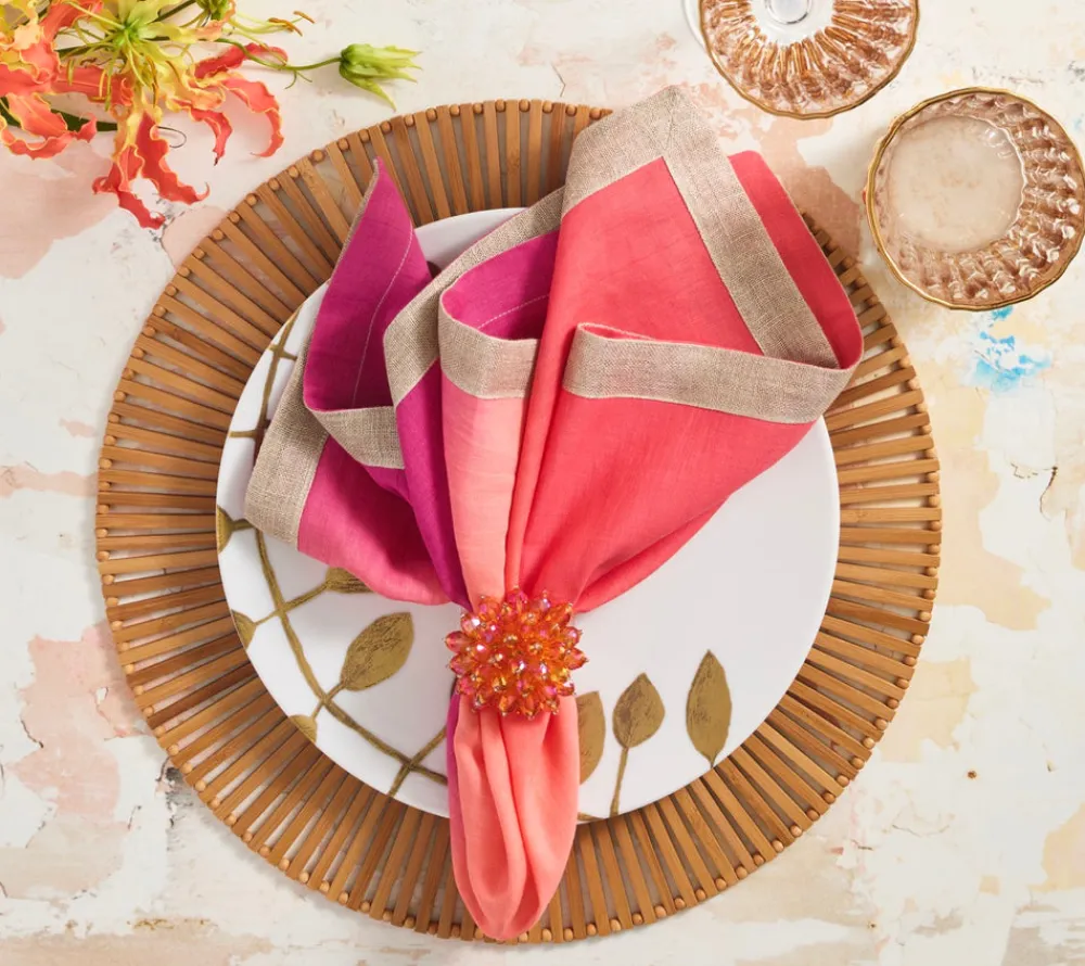 Kim Seybert Place Settings & Linens|Spoke Placemat in Brown, Set of 4