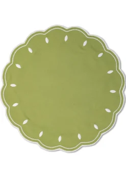 Loulou La Dune Place Settings & Linens|Spring Green and White Placemat and Napkin Set