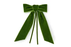 TriChi Design Place Settings & Linens|Spring Green Velvet Napkin Bows, Set of 4