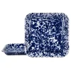Golden Rabbit Dinnerware|Square Trays in Cobalt Swirl, Set of 2