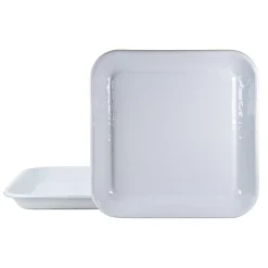 Golden Rabbit Dinnerware|Square Trays in Solid White