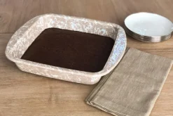 Golden Rabbit Dinnerware|Square Trays in Taupe Swirl, Set of 2