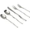 Misette Flatware|Squiggle 5-Piece Cutlery Set in Matte Silver