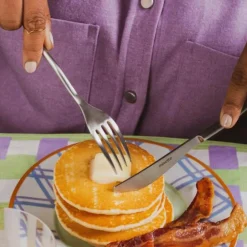 Misette Flatware|Squiggle 5-Piece Cutlery Set in Matte Silver