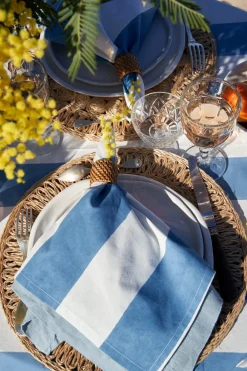 Couleur Nature Place Settings & Linens|St. Tropez Napkins in Blue, Set of 6