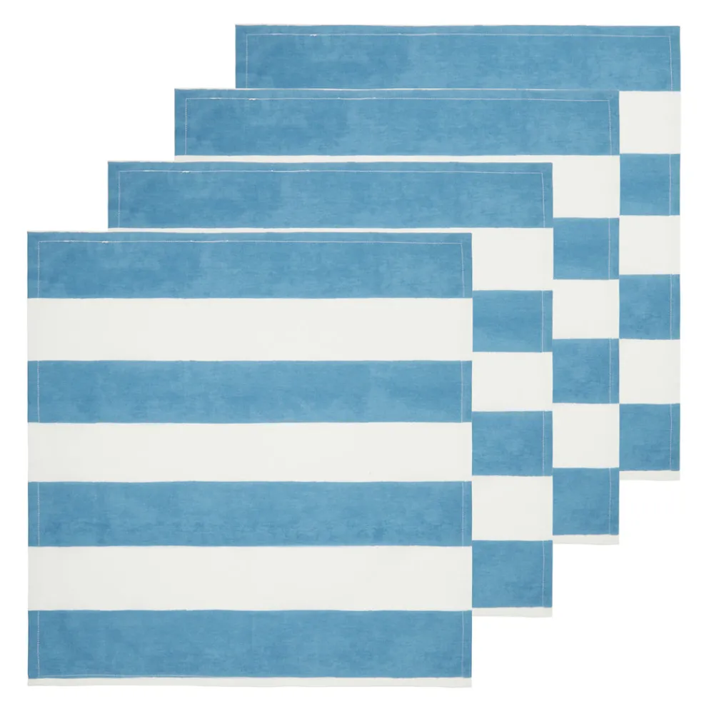Couleur Nature Place Settings & Linens|St. Tropez Napkins in Blue, Set of 6