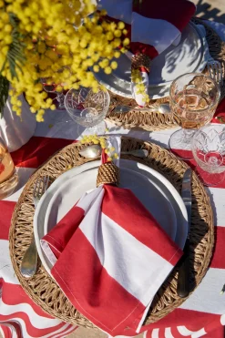 Couleur Nature Place Settings & Linens|St. Tropez Napkins in Red, Set of 6