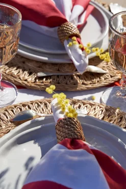 Couleur Nature Place Settings & Linens|St. Tropez Napkins in Red, Set of 6