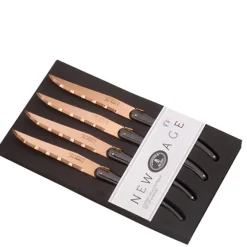 Jean Dubost Laguiole Flatware|Steak Knives in New Age Copper, Set of 4