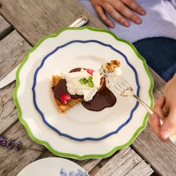 Caskata Dinnerware|Stella Scalloped Blue Salad Plate