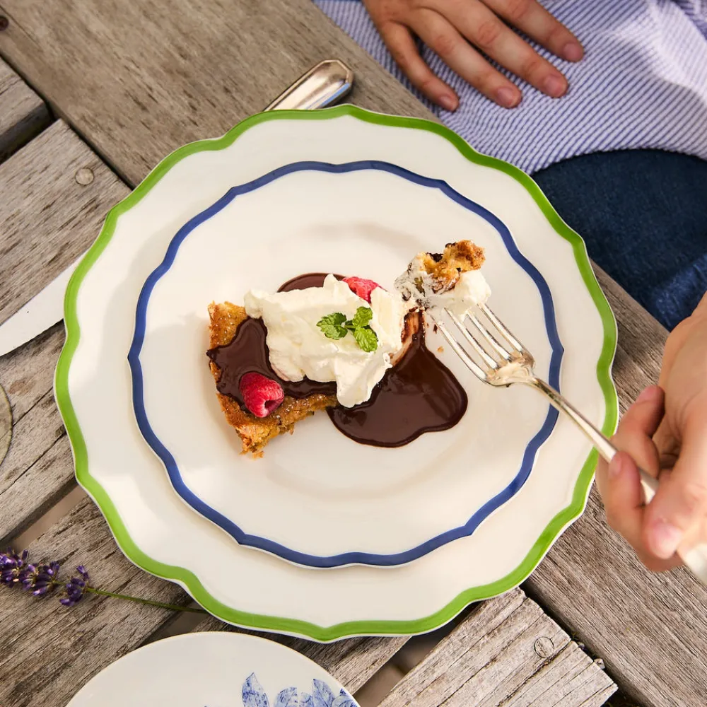 Caskata Dinnerware|Stella Scalloped Blue Salad Plate