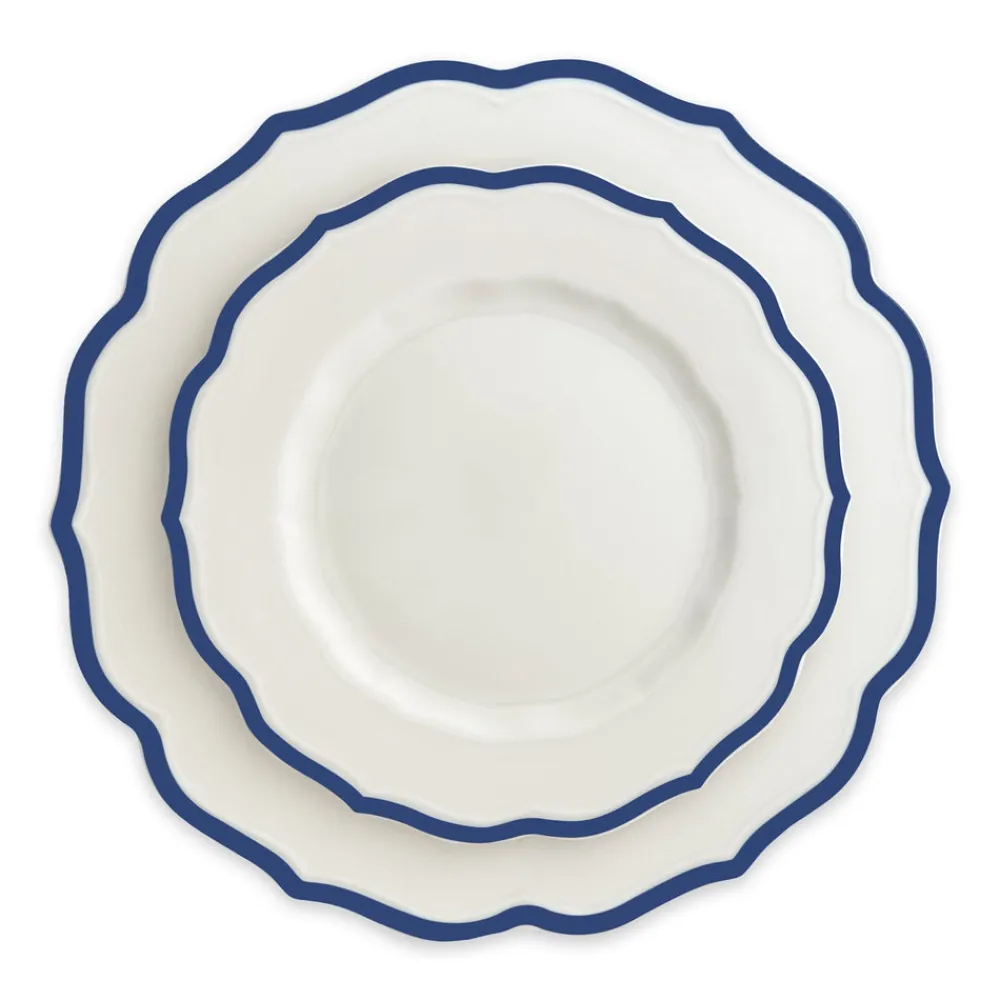 Caskata Dinnerware|Stella Scalloped Blue Salad Plate